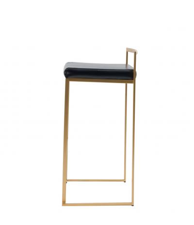 Contemporary Black Leather Bar Stools