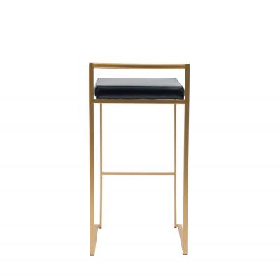 Contemporary Black Leather Bar Stools
