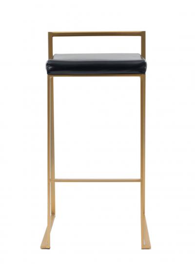 Contemporary Black Leather Bar Stools