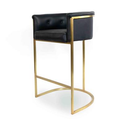 Contemporary Black Leather Bar Stools