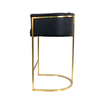 Contemporary Black Leather Bar Stools