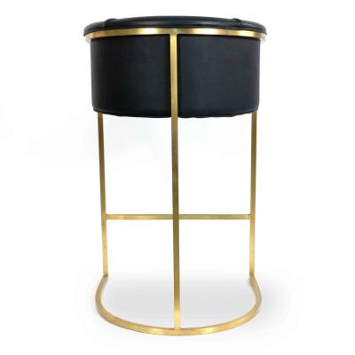 Contemporary Black Leather Bar Stools
