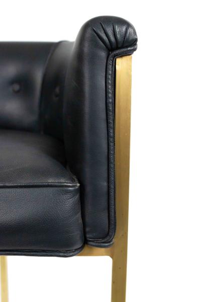 Contemporary Black Leather Bar Stools