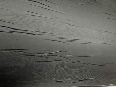 Contemporary Black Oakwood Live Edge Dining Table With Glass Feet Austria 2022