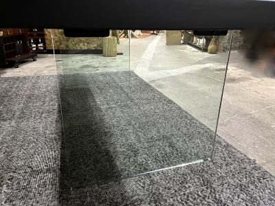 Contemporary Black Oakwood Live Edge Dining Table With Glass Feet Austria 2022