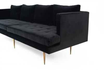 Contemporary Black Velvet Sofa