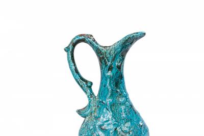 Contemporary Blue Ceramic Pitcher