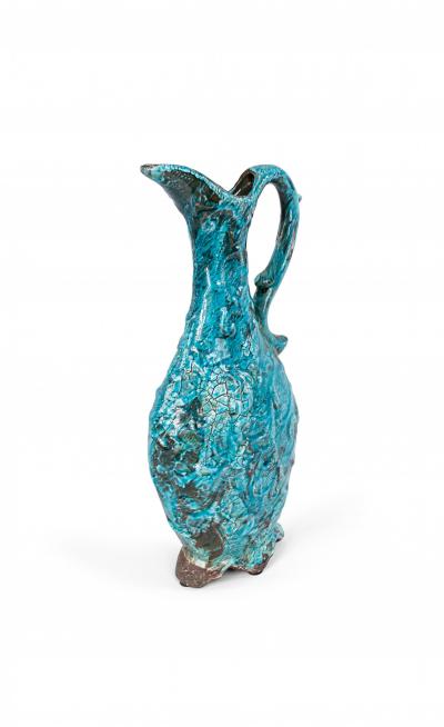 Contemporary Blue Ceramic Pitcher
