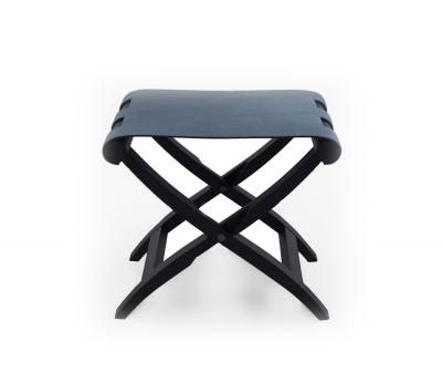 Contemporary Blue Pony Hair Stool