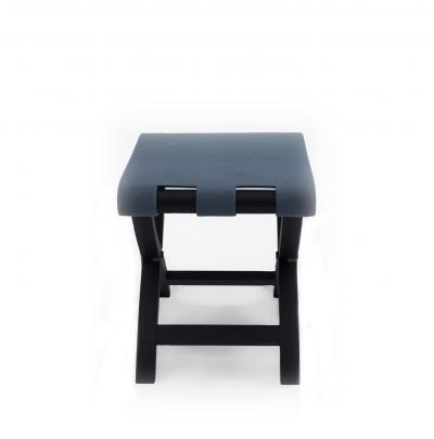Contemporary Blue Pony Hair Stool