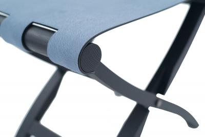 Contemporary Blue Pony Hair Stool