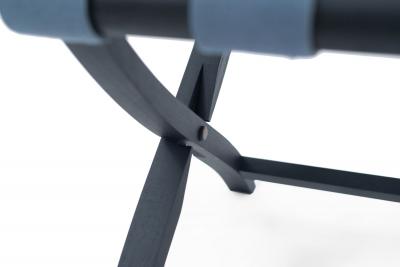 Contemporary Blue Pony Hair Stool