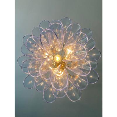 Contemporary Blue Selle Murano Glass Chandelier