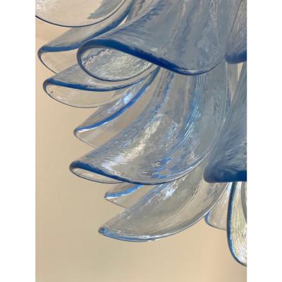 Contemporary Blue Selle Murano Glass Chandelier