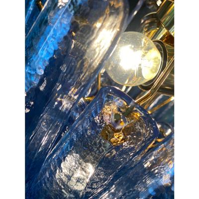 Contemporary Blue Selle Murano Glass Chandelier