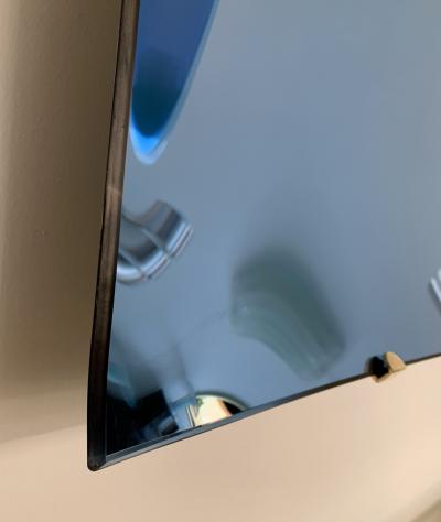 Contemporary Blue Square Curve Mirror Italy