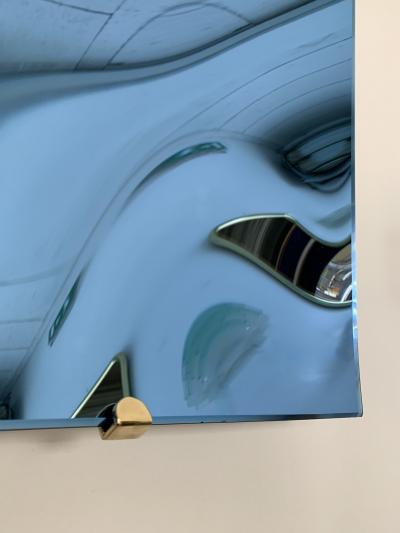 Contemporary Blue Square Curve Mirror Italy
