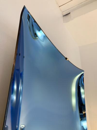 Contemporary Blue Square Curve Mirror Italy
