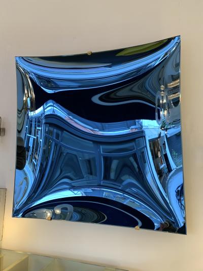 Contemporary Blue Square Curve Mirror Italy