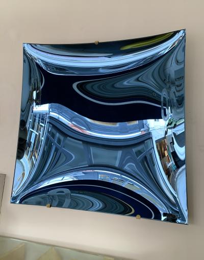 Contemporary Blue Square Curve Mirror Italy