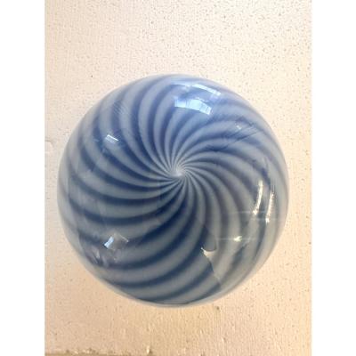 Contemporary Blue Swirl Rods Murano Glass Wall Sconces Set of Two