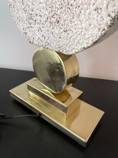 Contemporary Brass Ceramic Murano Glass Eye Sculpture Lamp Italy