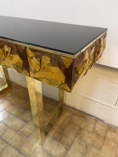 Contemporary Brass Console Murano Glass Italy