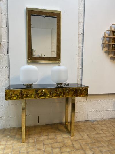 Contemporary Brass Console Murano Glass Italy