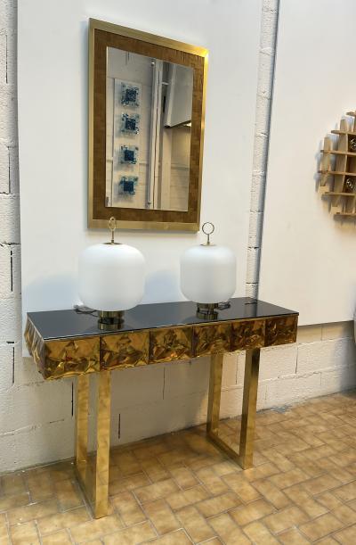 Contemporary Brass Console Murano Glass Italy