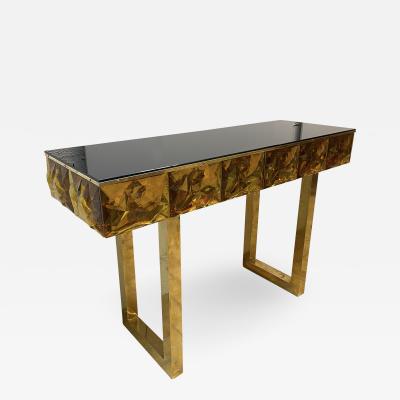 Contemporary Brass Console Murano Glass Italy