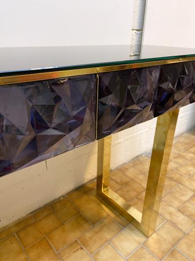 Contemporary Brass Console Murano Glass Italy