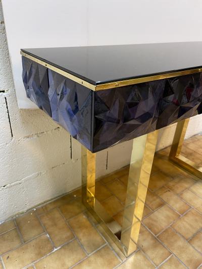 Contemporary Brass Console Murano Glass Italy