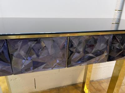 Contemporary Brass Console Murano Glass Italy