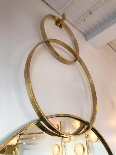Contemporary Brass Mirror 3 Circle Italy