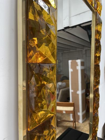 Contemporary Brass Mirror Murano Glass Italy
