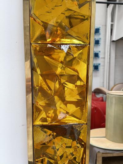 Contemporary Brass Mirror Murano Glass Italy