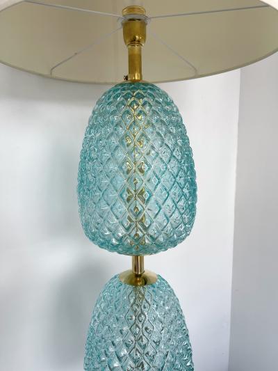 Contemporary Brass Pineapple Murano Glass Floor Lamp Italy