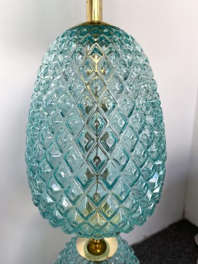 Contemporary Brass Pineapple Murano Glass Floor Lamp Italy