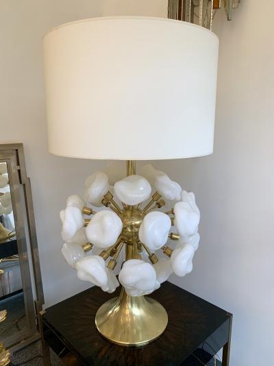 Contemporary Brass Sputnik Murano Glass Cloud Lamp Italy