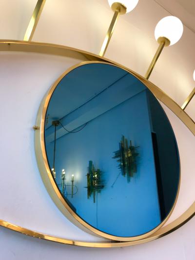 Contemporary Brass Wall Lightning Sconces Mirror Blue Eyes Italy