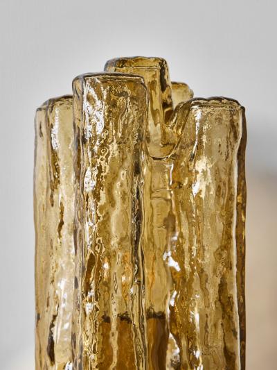 Contemporary Brass and Amber Murano Glass Wall Sconce