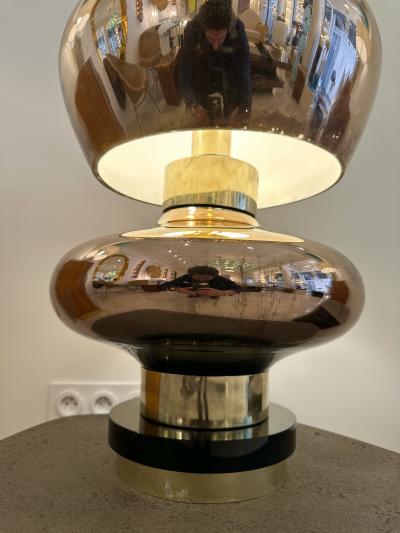 Contemporary Brass and Gold Murano Glass Lamp Italy
