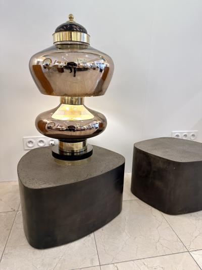 Contemporary Brass and Gold Murano Glass Lamp Italy