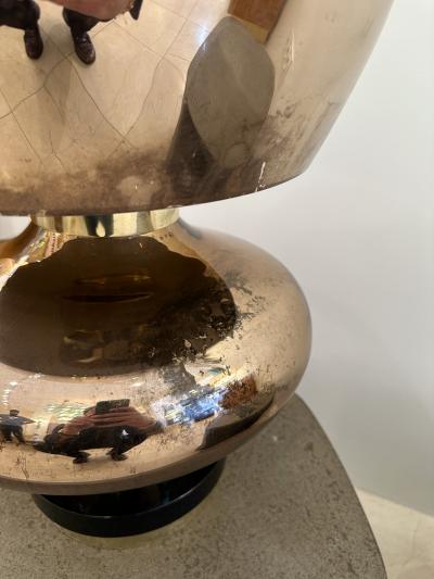 Contemporary Brass and Gold Murano Glass Lamp Italy