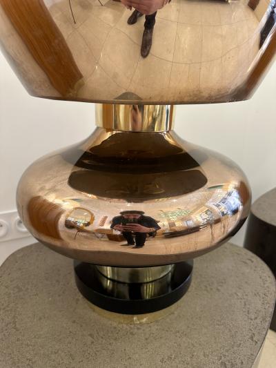 Contemporary Brass and Gold Murano Glass Lamp Italy