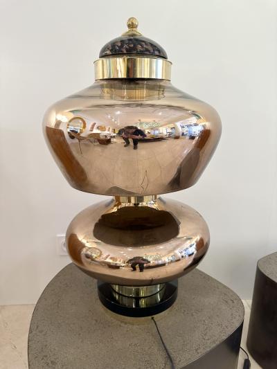 Contemporary Brass and Gold Murano Glass Lamp Italy