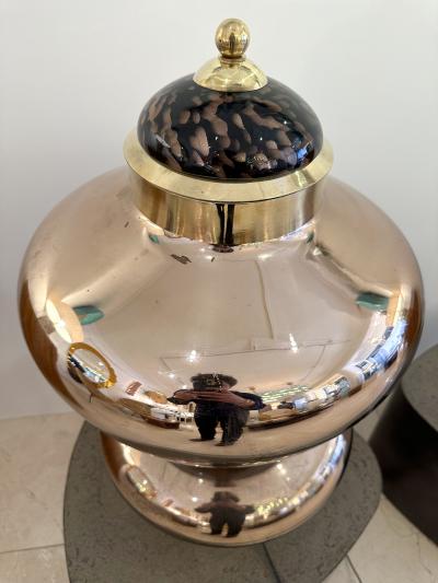 Contemporary Brass and Gold Murano Glass Lamp Italy