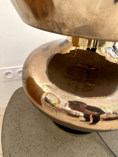 Contemporary Brass and Gold Murano Glass Lamp Italy