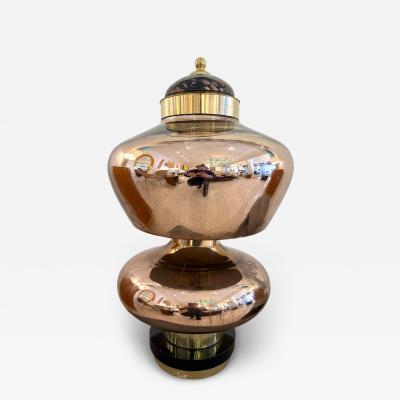 Contemporary Brass and Gold Murano Glass Lamp Italy