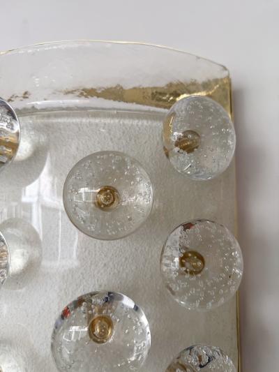 Contemporary Brass and Murano Glass Macaroons Sconce Italy